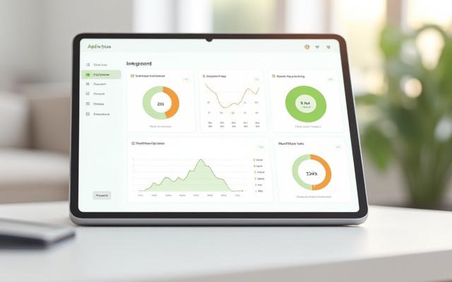 A tablet displaying the Alpine Pulse dashboard with integrated data from various wellness apps and devices, showing graphs and metrics